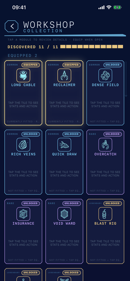 Workshop collection screen showing discovered modules